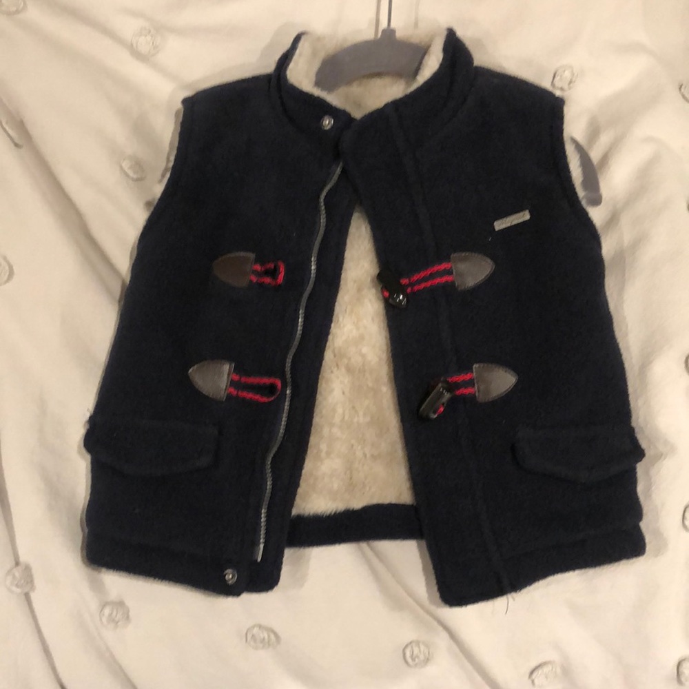 Mayoral toggle fleece shearling lined vest